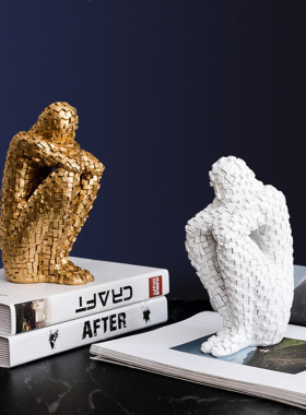 轻奢风简约人物样板房电视柜摆件