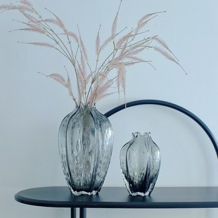 高级感杨桃花瓶艺术玻璃摆件客厅插花干花加仿真花花瓶