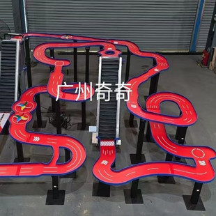 4x4米弹珠轨道弹球赛道大型障碍比赛双滑梯风车红色终点排名现货