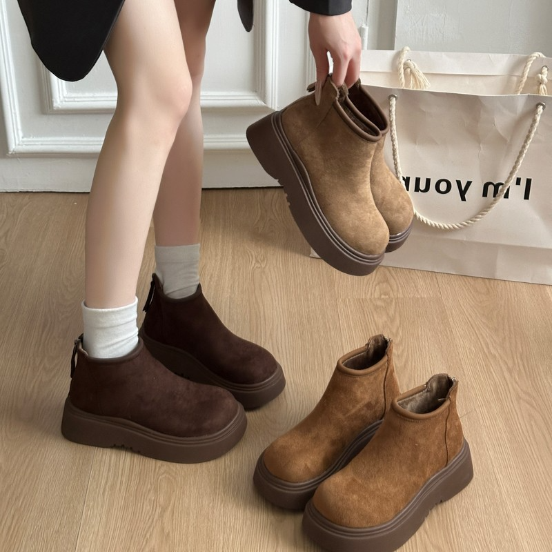 厚底加绒保暖勃肯鞋短靴子2025新款秋冬棉鞋短筒雪地靴马丁靴棉靴,女鞋,马丁靴,淘宝优惠券,粉丝福利购,淘宝优惠卷