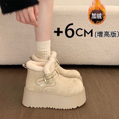 厚底增高勃肯鞋雪地靴女2025新款冬季加绒加厚超火保暖防滑棉鞋子