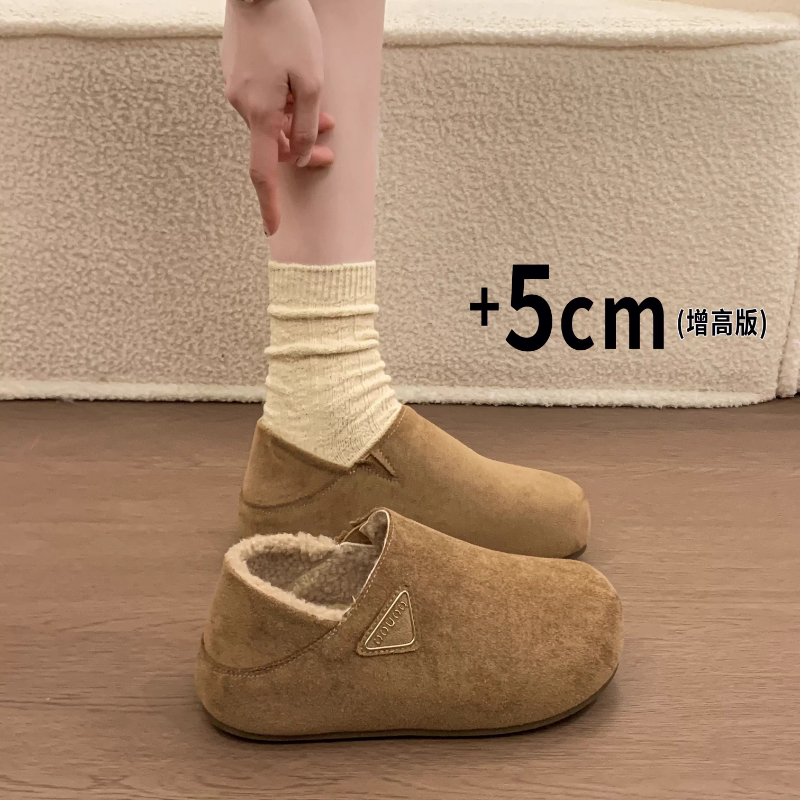 厚底加绒勃肯鞋女2025新款冬季爆款一脚蹬懒人毛毛棉鞋博肯女鞋子