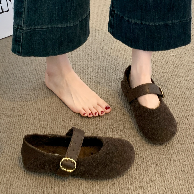 内增高加绒呢子勃肯鞋女2025新款秋冬毛呢豆豆鞋毛毛玛丽珍棉鞋,女鞋,毛毛鞋,淘宝优惠券,粉丝福利购,淘宝优惠卷