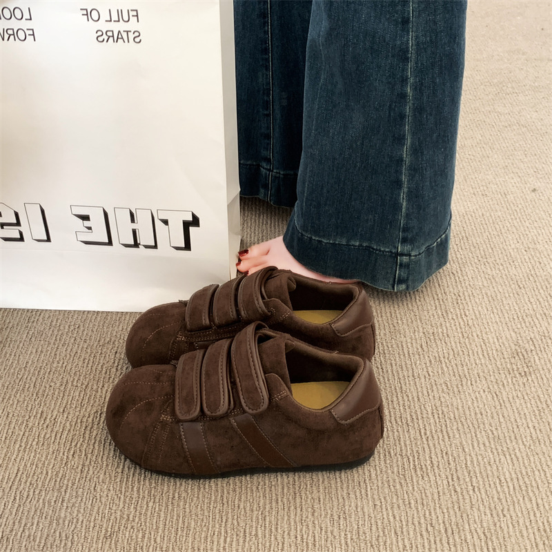 复古丑萌魔术贴大头德训鞋女2025新款秋季爆款休闲学生跑步阿甘鞋