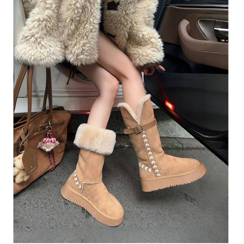 厚底两穿长筒东北雪地靴女2025冬季新款加绒加厚保暖高筒靴棉鞋子