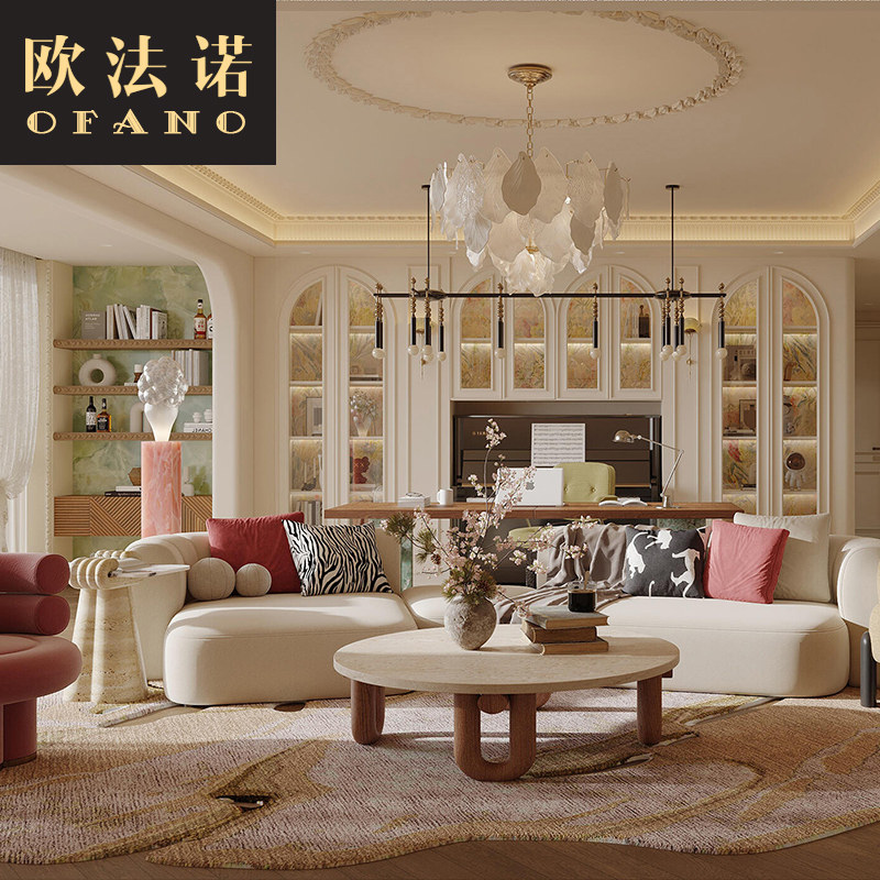 全屋定制法式实木书柜书房全屋空间整装书柜平开门定制工厂定做