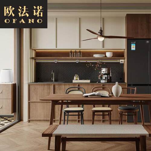 全屋定制法式中古实木餐边柜餐厨全屋空间整装定制工厂定做