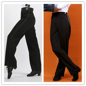 佳成舞蹈JC练功比赛侧条杠黑色百搭定做成人少儿拉丁裤 男款