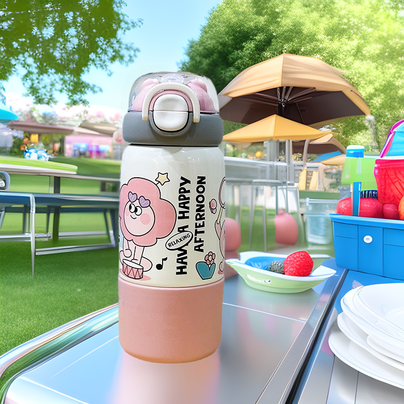 304不锈钢儿童大容量可爱家用防摔吸管水杯女高颜值保温杯