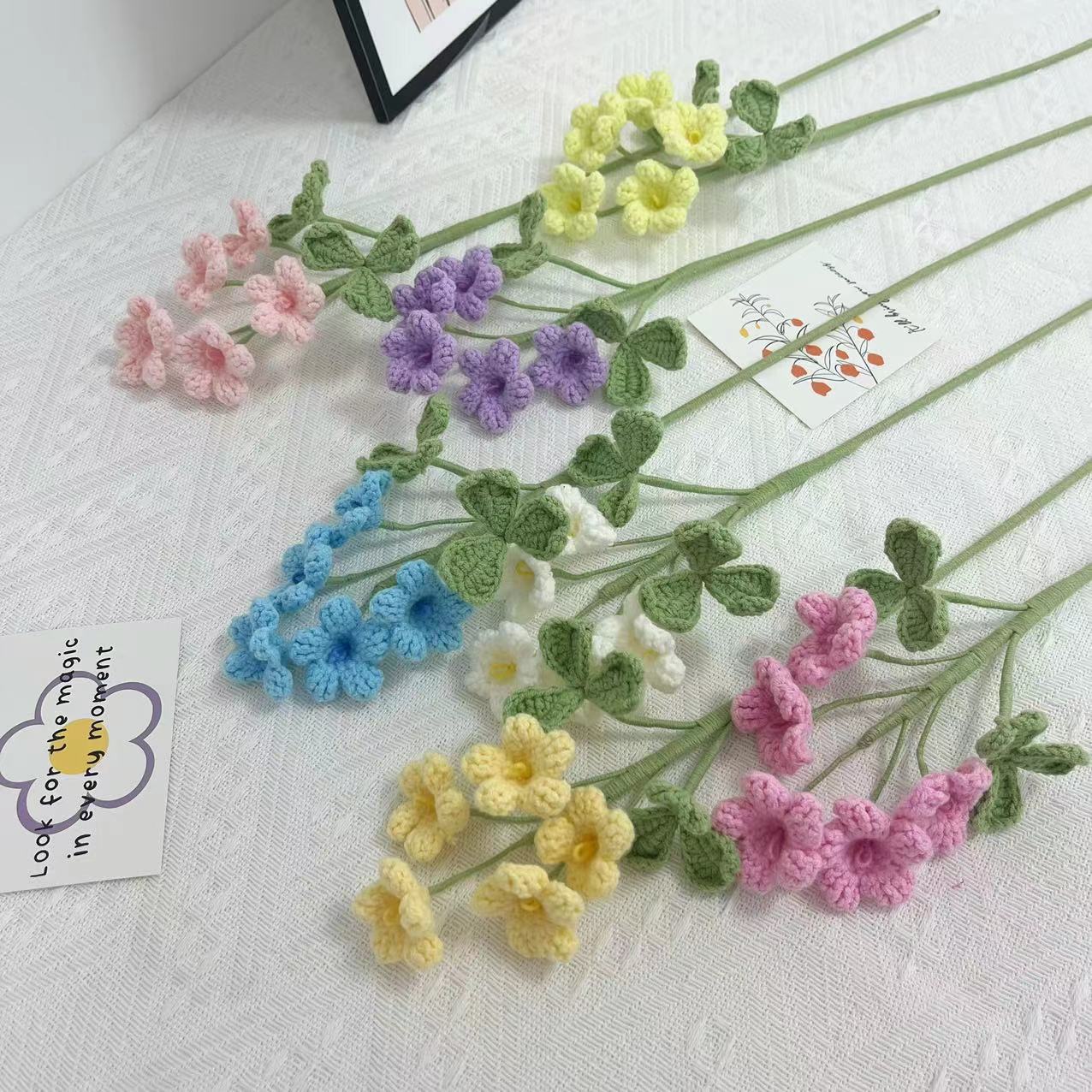 酢浆草成品纯手工编织花