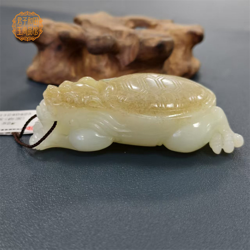 龙龟小手把件且末料糖白羊脂玉手玩件男款新疆和田玉俏色金钱龟