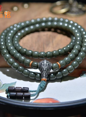 新疆塔青玉老型珠项链毛衣链