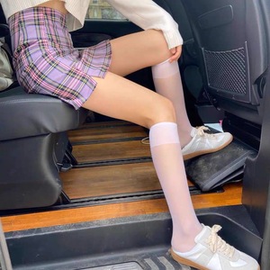 日系ins风百搭白色中筒袜及膝袜薄款包芯丝小腿袜学生丝袜子女
