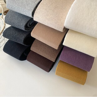 秋冬日系奶白色棉质针织细条纹连裤袜竖条百搭显瘦直角跟打底裤子