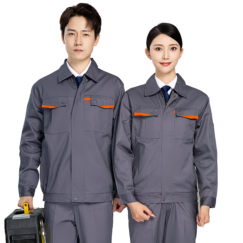 春秋長袖工作服套裝男女車間廠服單上衣汽修勞保服定制工裝耐磨