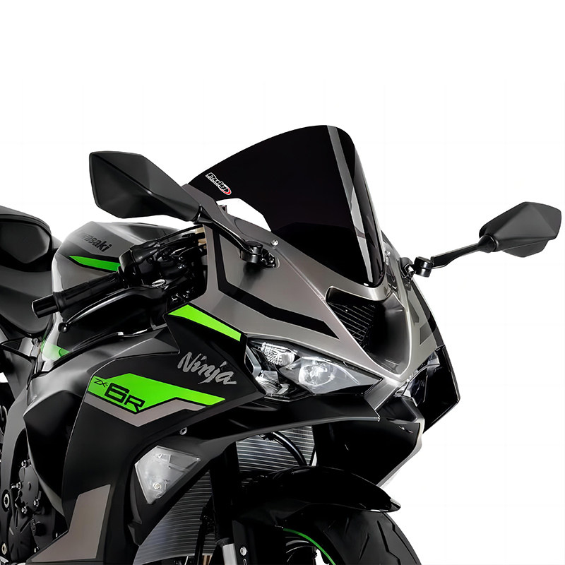 适用24款川崎ZX6R挡风ZX-6R竞技636风挡改装进口PC玻璃导流罩加高