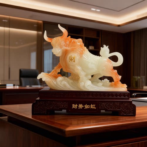 办公室桌牛势如虹装饰高端大气