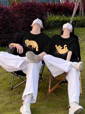 百搭300斤小众纯棉t恤加肥大码