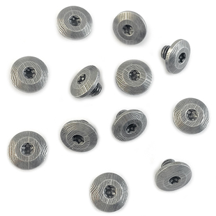 大马士革螺丝钉 花纹钢铆钉 M4刀柄螺钉主轴 DIY折刀零件配件改装