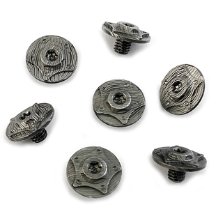 大马士革螺丝钉 花纹钢铆钉 M4刀柄螺钉主轴 DIY折刀零件配件改装