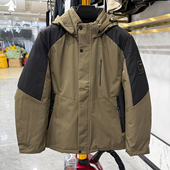 工装 风撞色设计可拆帽棉衣男防风加厚外套夹克