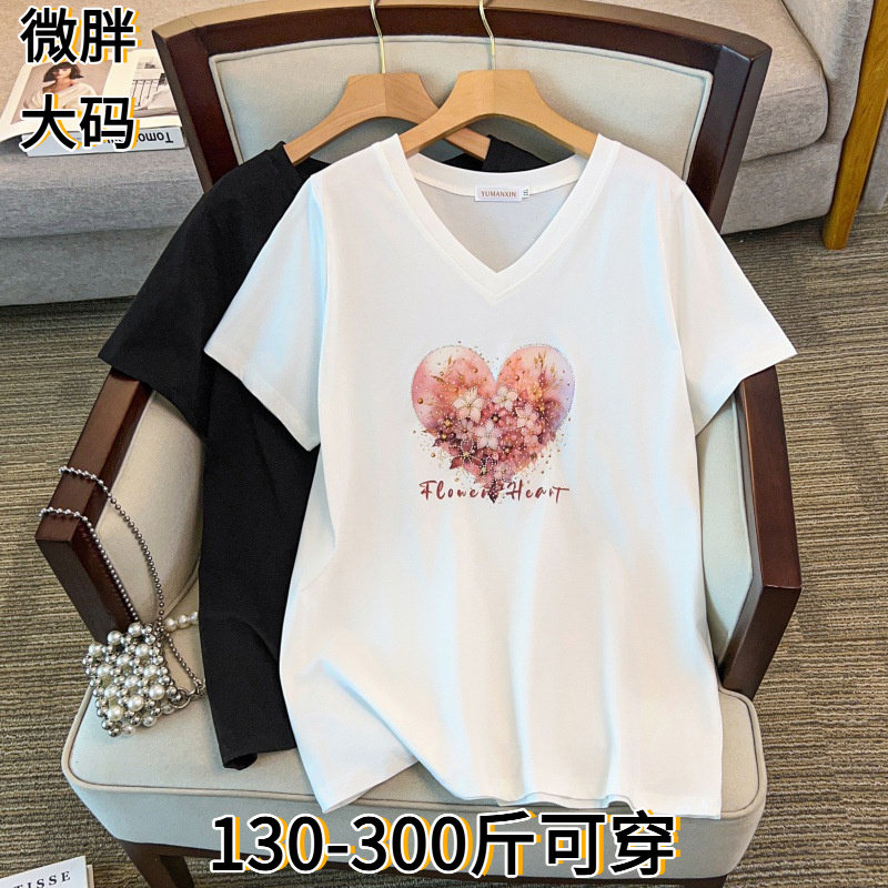 夏装新款加肥加大码显瘦宽松中长