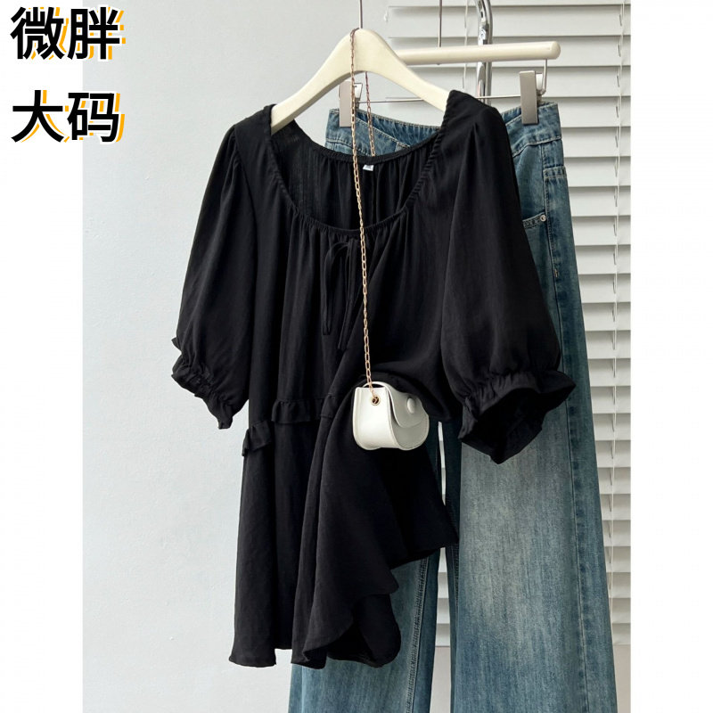 2026大码女装夏季新款休闲仿麻木