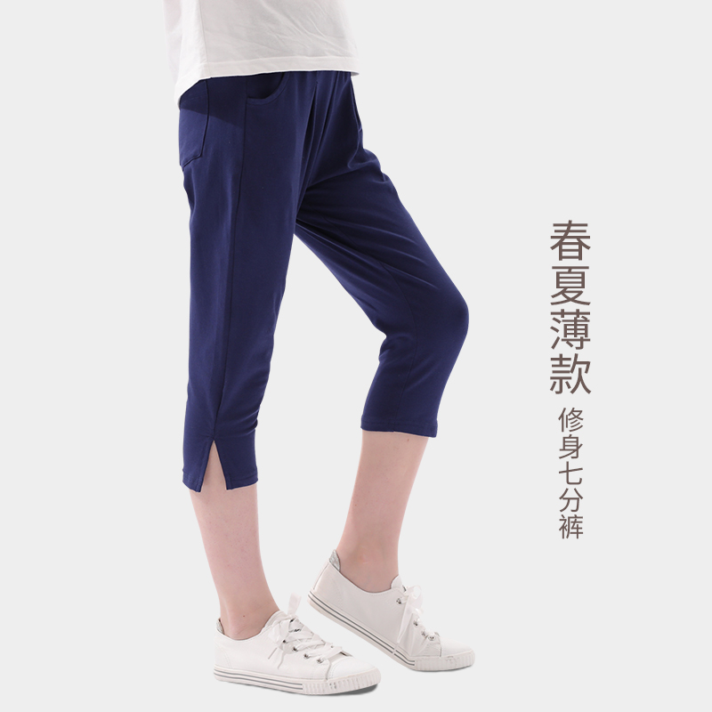 儿童薄款七分裤子夏天棉图片