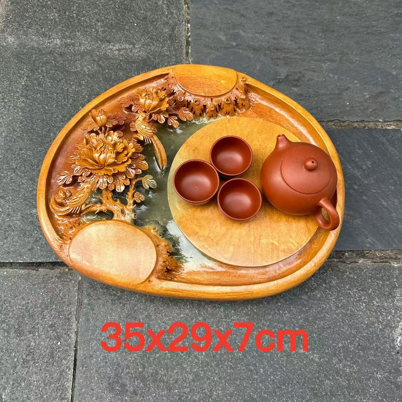 端石茶盘厂家肇庆绿端名师创意精雕高档户外室内茶台茶海客厅精品