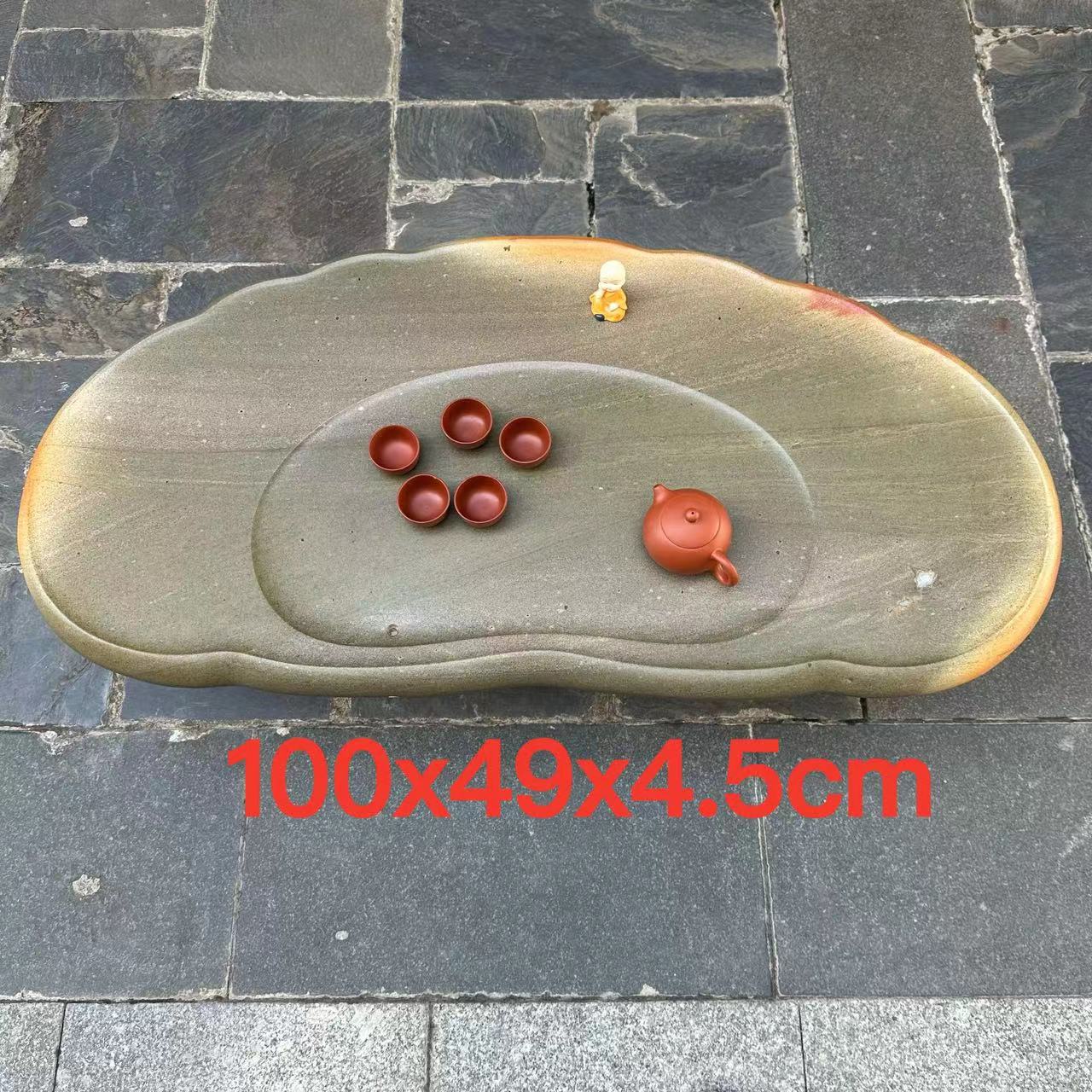 肇庆端砚茶盘天然绿端简约禅意现代客厅办公室阳台百年茶台茶海