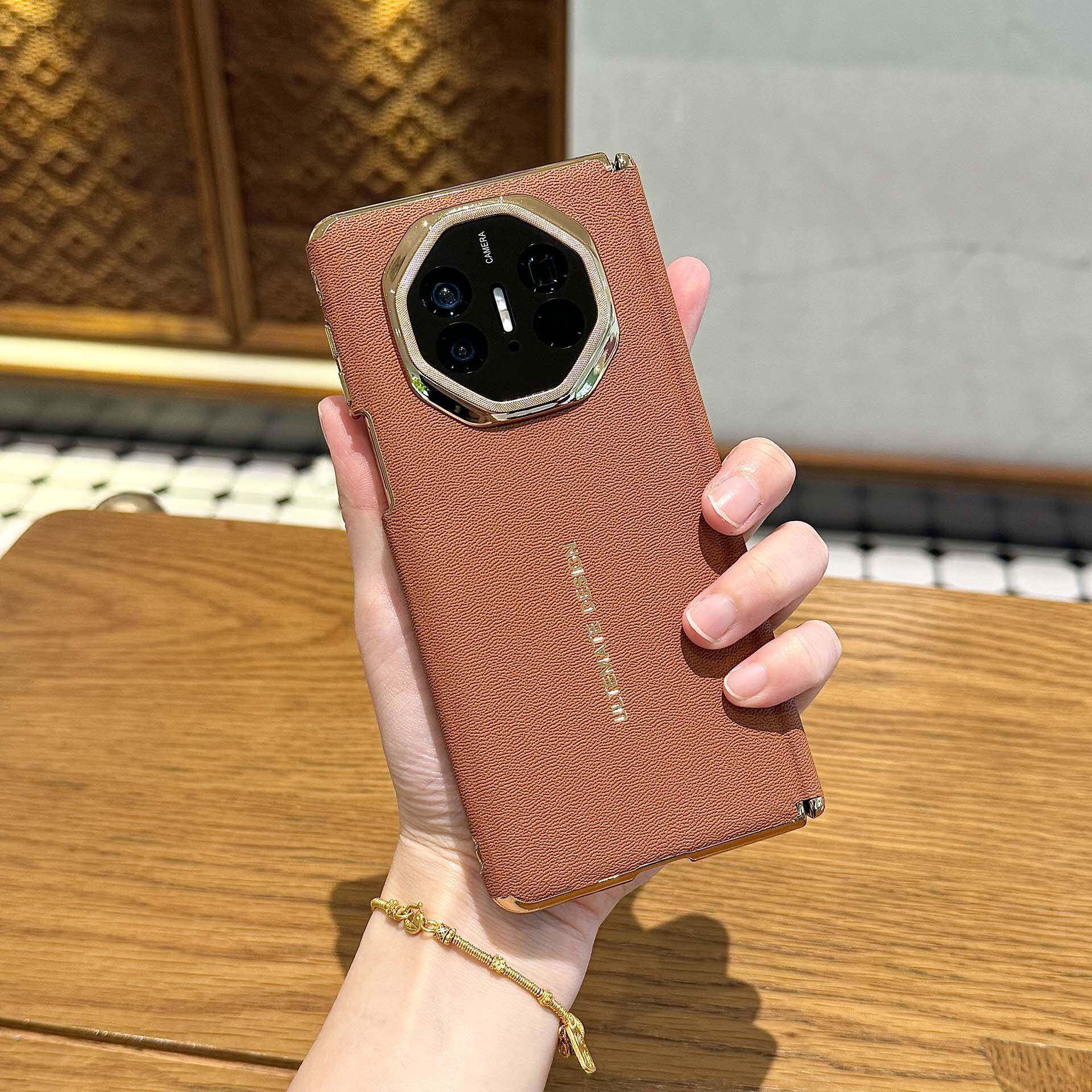 原装正品适用华为MateX6手机保护壳双中轴全包防摔高级感真皮单后壳同款镜头膜X5折叠典藏版X3保护套男女秒变