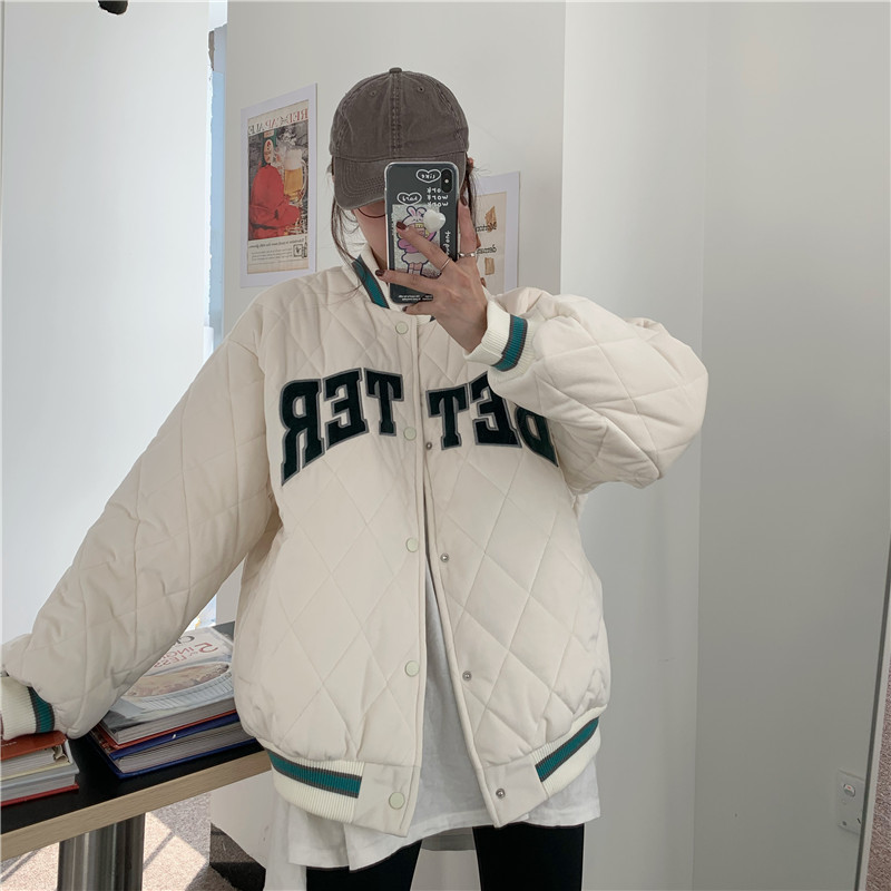 Real price! Korean Embroidered Baseball Jacket cotton coat