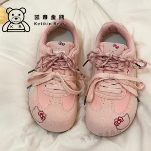 阿甘鞋子女童2026新款春夏甜美儿童运动鞋中大童Kitty休闲板鞋