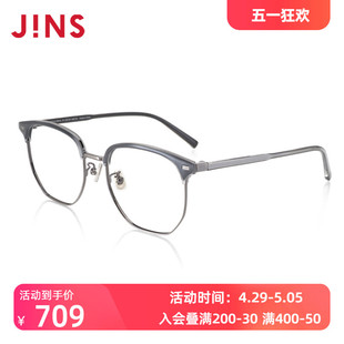 金属含镜片近视镜眉型框可加防蓝光镜片MMF21A098 JINS睛姿男士