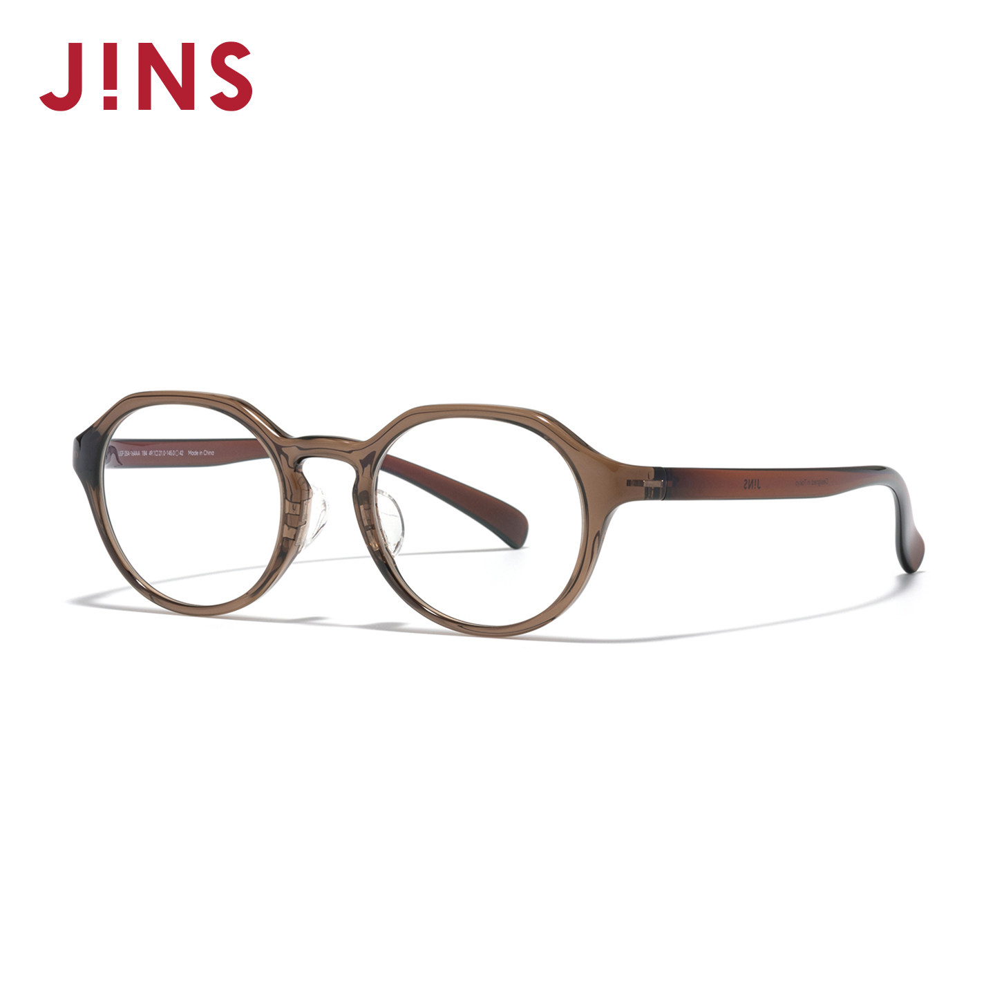 JINS睛姿HOME近视眼镜时尚玳瑁圆框轻可加配防蓝光镜片UGF