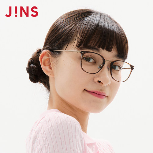 JINS男女钛框近视眼镜可加配镜片