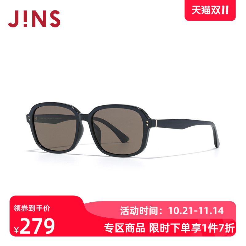JINS睛姿2025方框小窄框太阳眼镜男女偏光墨镜防紫外线URF25S037