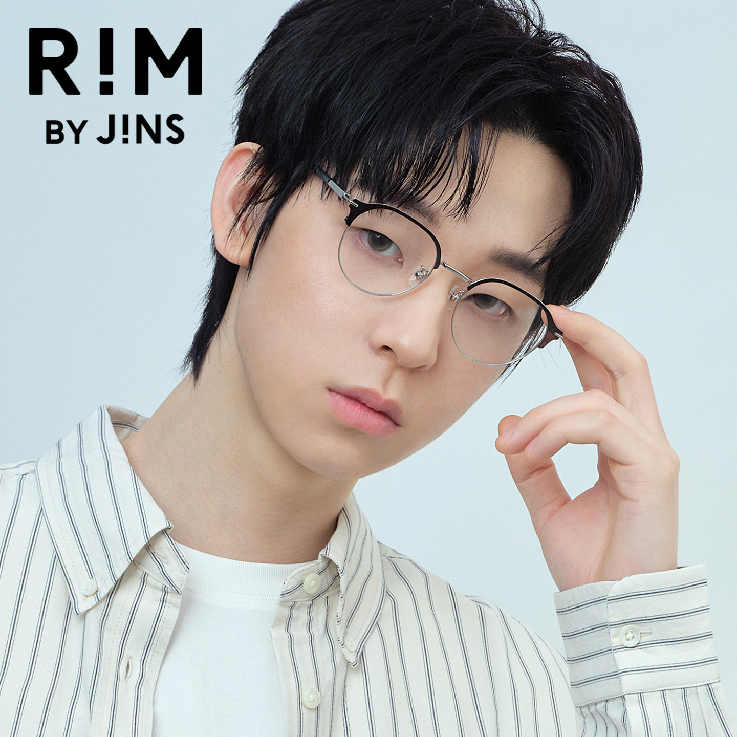 JINS睛姿Rim近视眼镜架金属圆形半框可加配防蓝光镜片UMF25S243