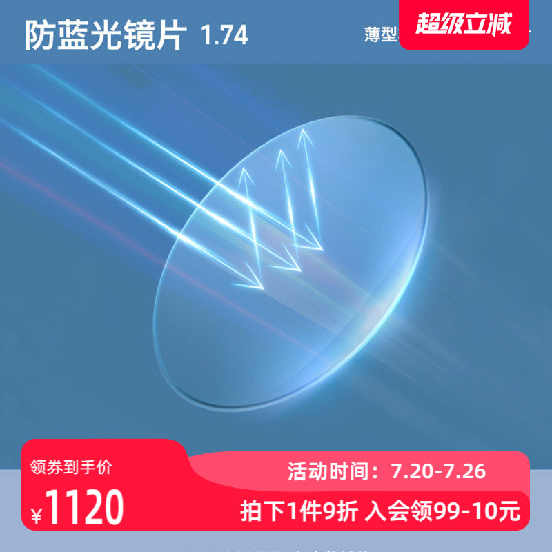 JINS睛姿SCREEN眼镜，装饰眼镜升级1.74防蓝光镜片专用链接