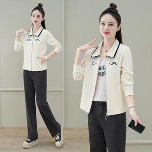 短衫款外套女春装身新款衣立领修拉链开78-208卫春秋季上衣