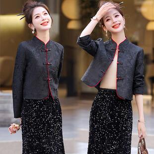 盘扣外套女立领装 短外套新中式 短外LT9010上 新套款 春衣秋装