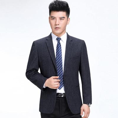 秋年冬款尚中羊毛呢西服男爸爸8327装商时务休闲单西装外套男