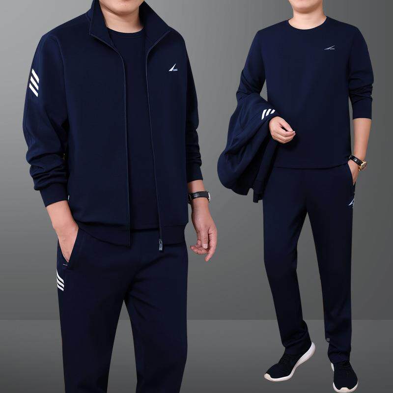 中老男年装运动套装春秋季男士大码休闲外套爸爸动62446085运服三