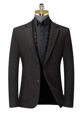 秋厚款男装中青年男装休闲冬潮流带围巾羊622-L毛呢单西服西外士