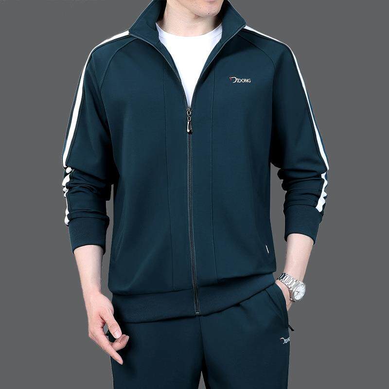 春秋新码款运动套装男中年闲运衣动休大开68106597衫长袖卫衣两件