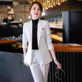款 优雅西装 长袖 中国花红职业套女秋冬工新装 时尚 气质绣朵78=2213