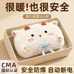 2025新款 加厚防爆可爱毛绒暖水袋暖宝宝热敷肚子专用 热水袋充电式
