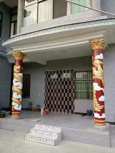 厂家直销圆形塑钢ABS罗马花柱新款现浇盘龙柱模具门厅柱建筑模板