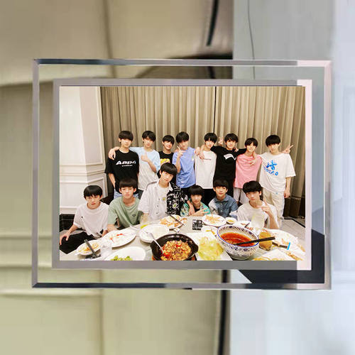 TFBOYS时代三代饭制set6寸水晶玻璃桌面摆台相框画框相片照片定制