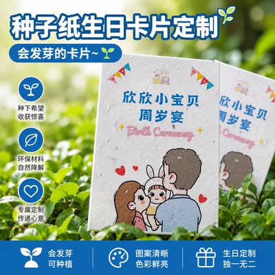 周岁百天伴手礼贺卡儿童生日卡片